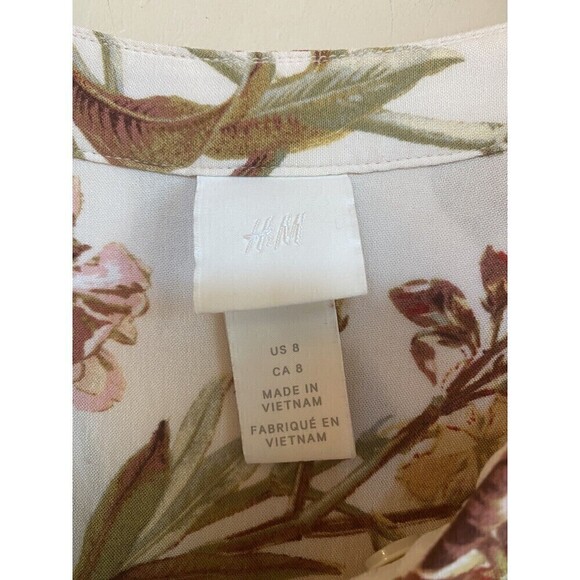 H&M long sleeve floral blouse size US 8 - Picture 4 of 6